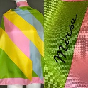 Pretty Vintage Sill Scarf 34 In Sq Excellent Condition Fresh Color Block